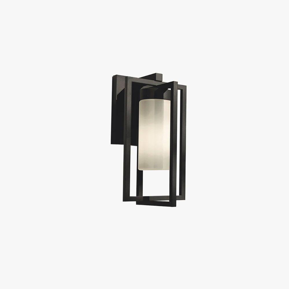 Orr Designer Rectangular Metal Outdoor Wall Lamp, Black