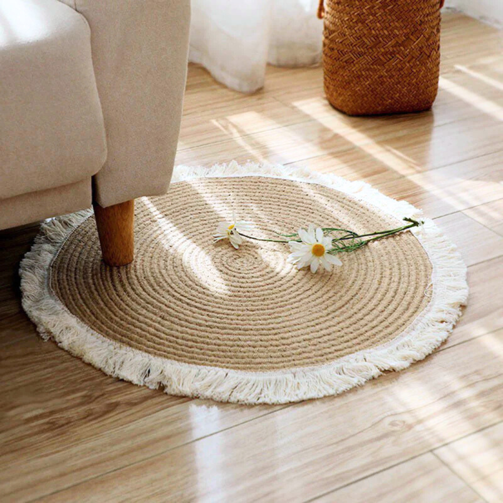 Vitality Japanese-style Cotton Rope Braided Tassel Rugs ,Bedroom / Living Room