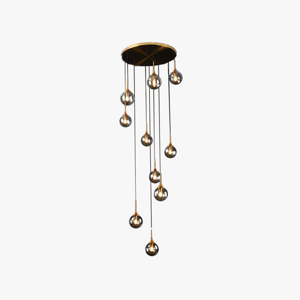 Hailie Modern Spiral Ball Glass Staircase Chandelier Clear/Amber/Smoke Gray