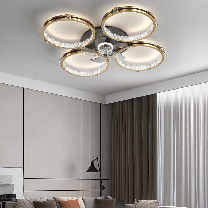Kirsten 4-Rings 5-Blade Ceiling Fan with Light, 31"/40.5"