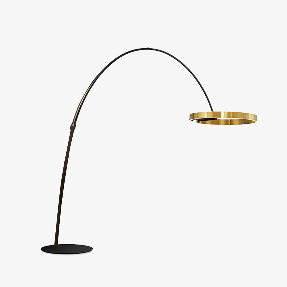 Edge Modern Ring Metal/Silicone Floor Lamp Black/Gold