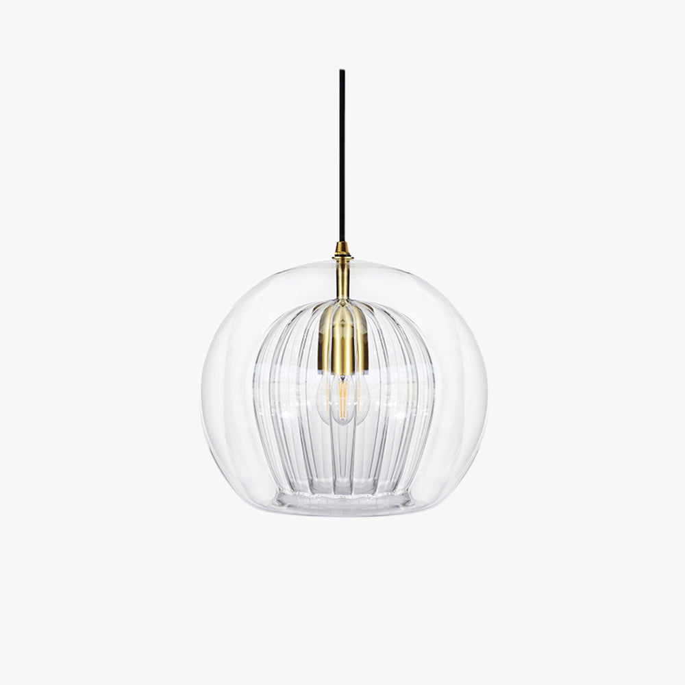 Hailie Nordic Glass Globe Pendant Light Clear/Amber Bedroom