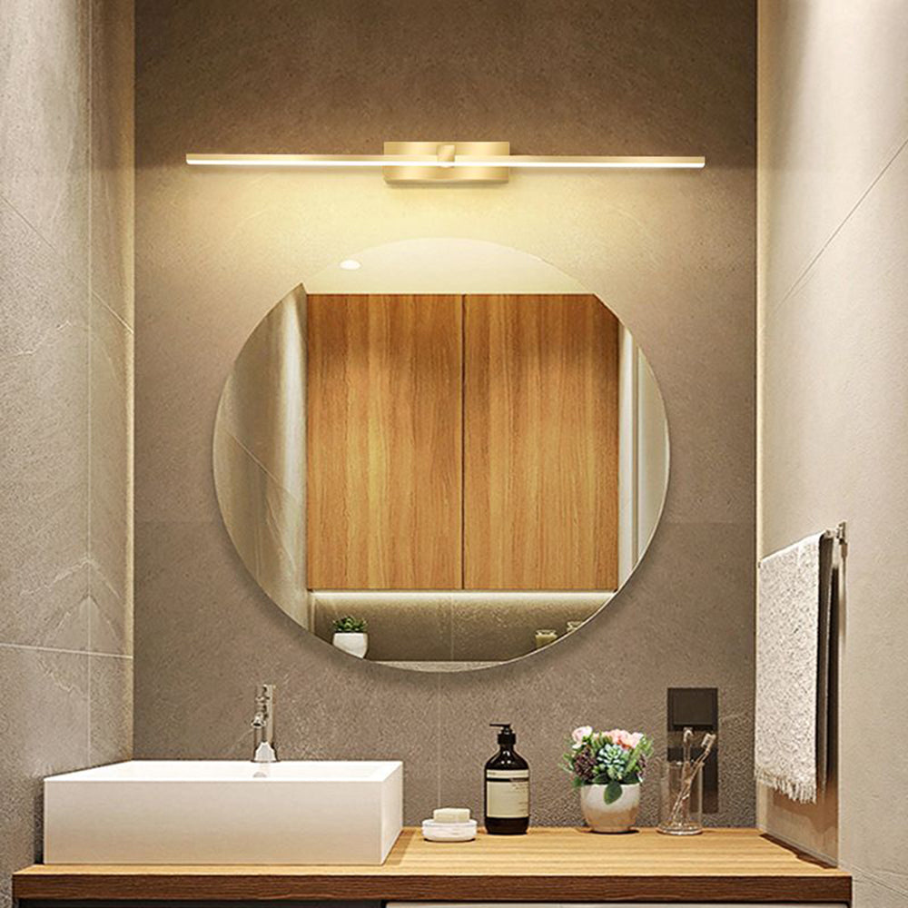 Leigh Modern Linear Mirror Vanity Wall Lamp Gold Bathroom Bedroom