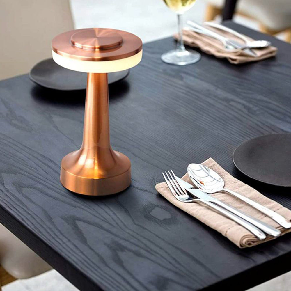 Salgado Modern Mushroom Metal Table Lamp, Bronze/Gold/Silver