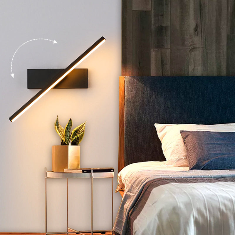 Edge Rotatable Wall Lamp For Bedroom, Black/White