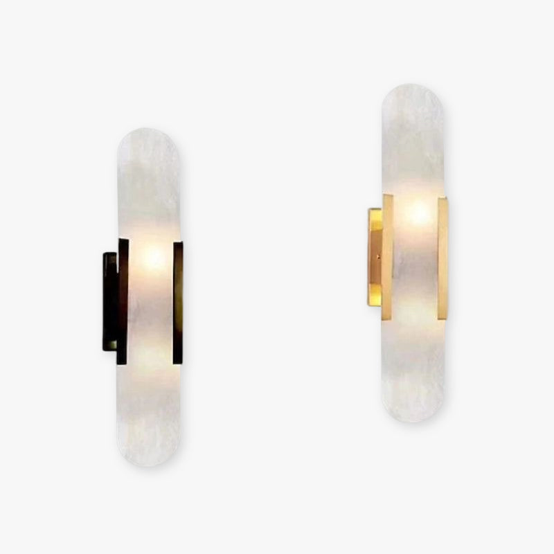 Chan Dolomite Wall Mounted Reading Light Sconces, Black & Gold