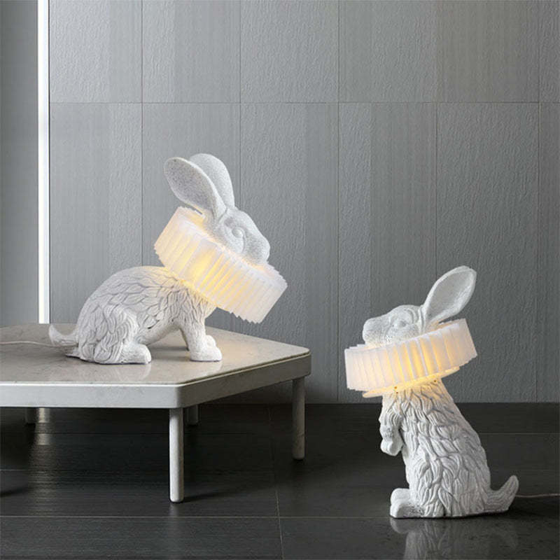 Alice Decorative Modern Rabbit Table Lamp White Resin Bedroom
