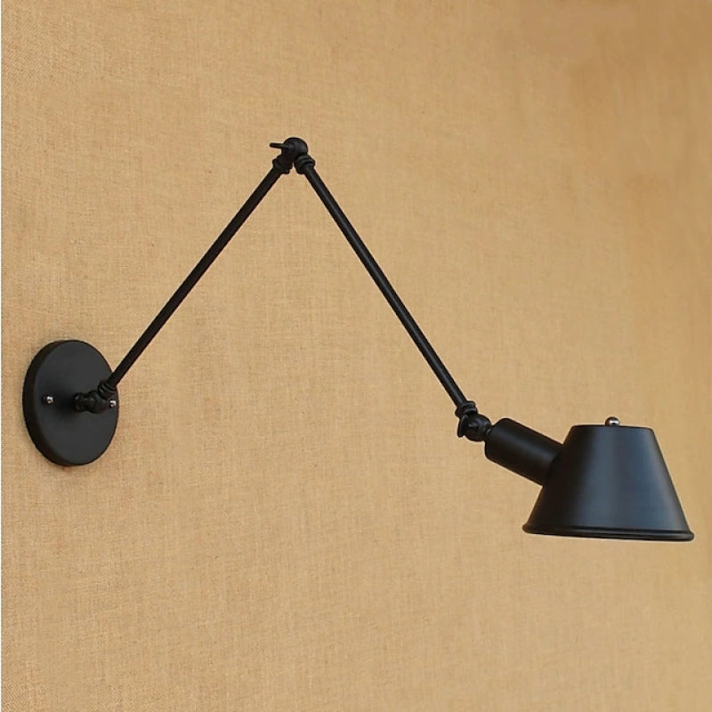 Brady Rotatable Wall Lamp with Swing Arm, Black/Rust