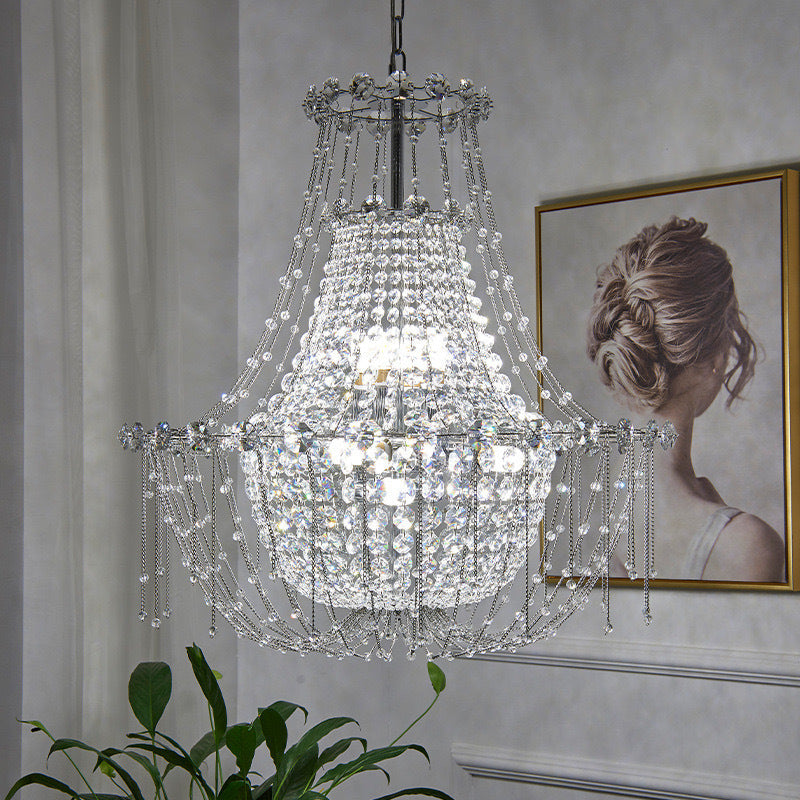 Marilyn Italian Metal Crystal Chandelier Living Room Dining Room