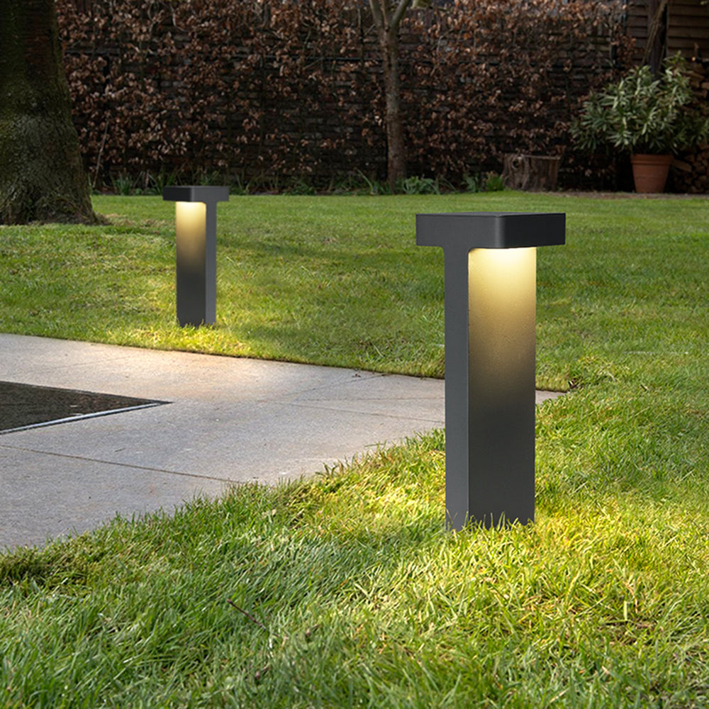 Pena Modern Metal T-Shaped Solar Outdoor Path Light