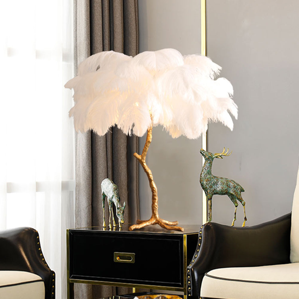 O'Moore Nordic Luxury Unique Ostrich Feather Floor Lamp/Table Lamp