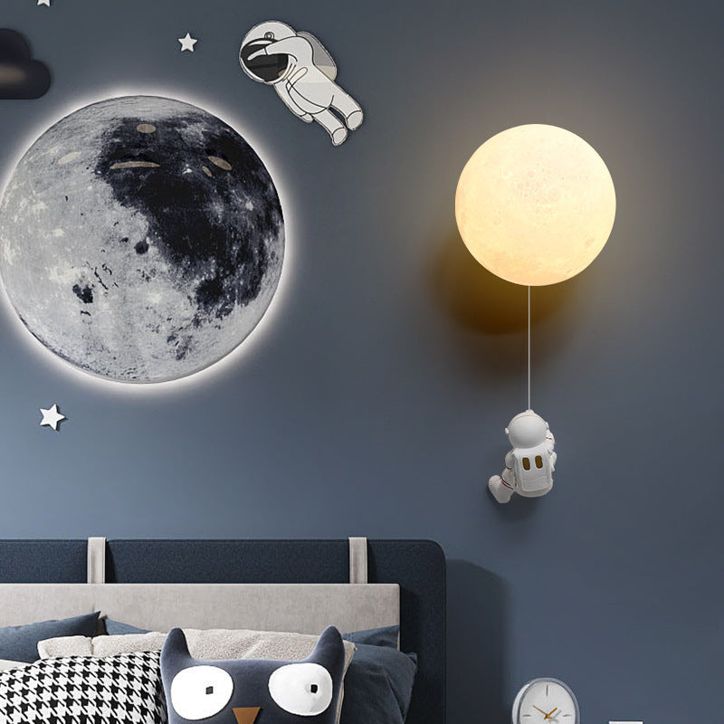 Fateh Modern Moon LED Indoor Wall Lamp Resin Kid's Room