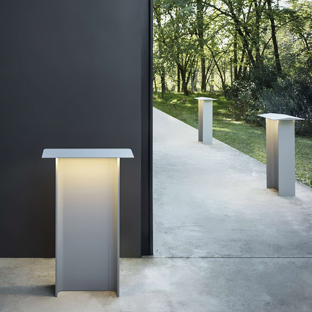 Orr Modern Metal Rectangular Solar Outdoor Path Light, Grey/Black