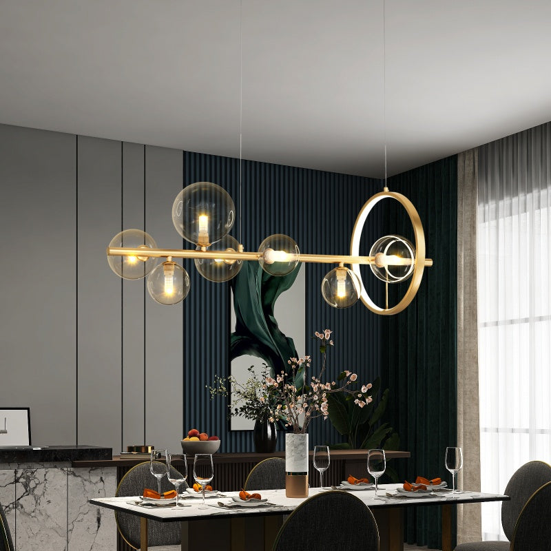 Valentina Modern LED Chandelier Gold Glass Living/Dining Room