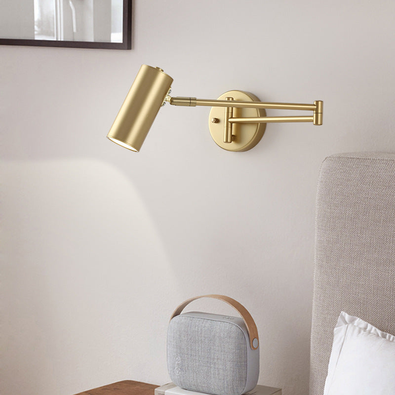 Freja Wall Lamp Cone Modern, Metal Adjustable, Black/Gold, Bedroom