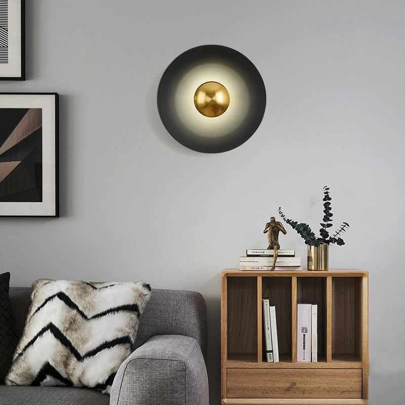 Morandi Minimalist Plate LED Indoor Wall Lamp Metal Hotel Bedroom