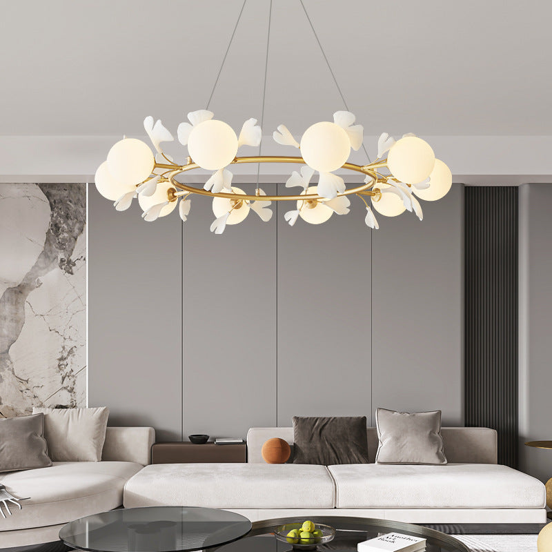 Olivia Luxury Minimalist Chandelier Creative Leaf Glass Living Room
