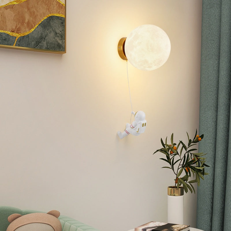 Fateh Modern Moon LED Indoor Wall Lamp Resin Kid's Room