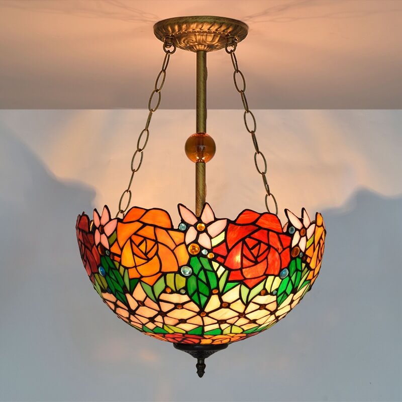 Eryn Vintage LED Pendant Light Multicolor Glass Living Room