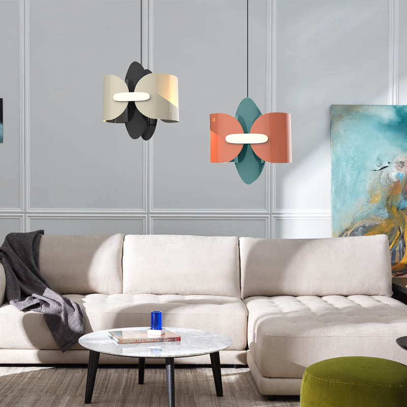 Morandi Modern Butterfly Pendant Light Metal Living Room