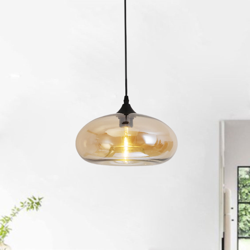 Hailie Modern Bread Shaped Glass Pendant Light 6 Color Living Room