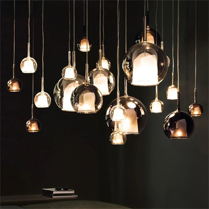 Hailie Modern Sphere LED Pendant Light Glass Dining Room