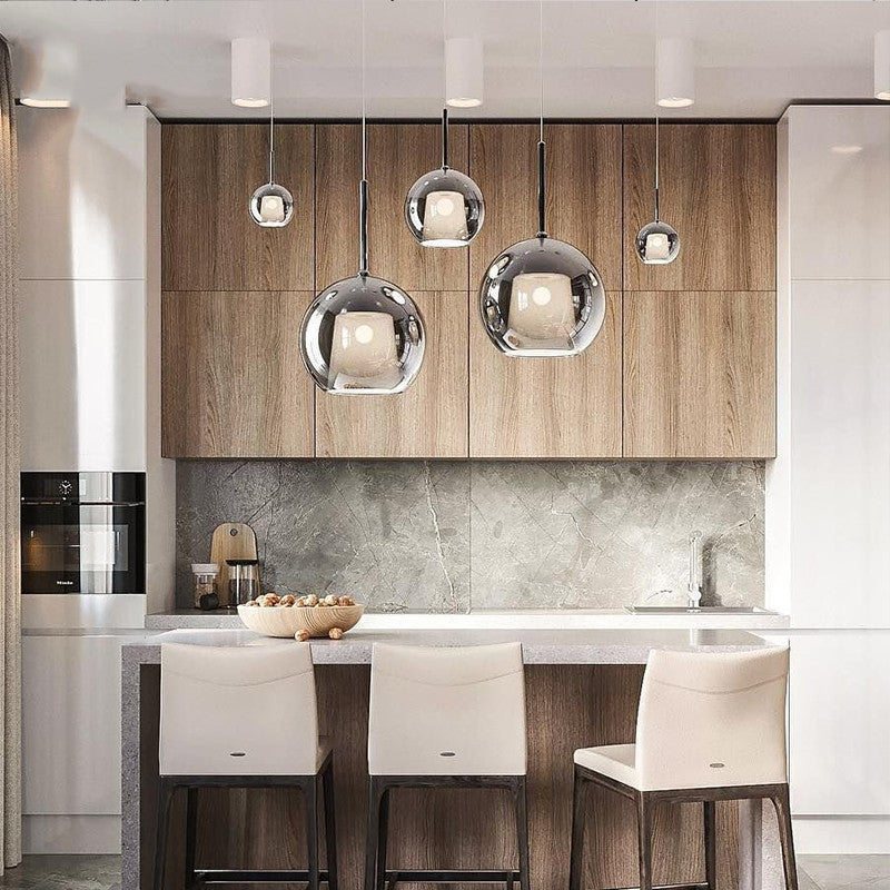 Hailie Modern Sphere LED Pendant Light Glass Dining Room