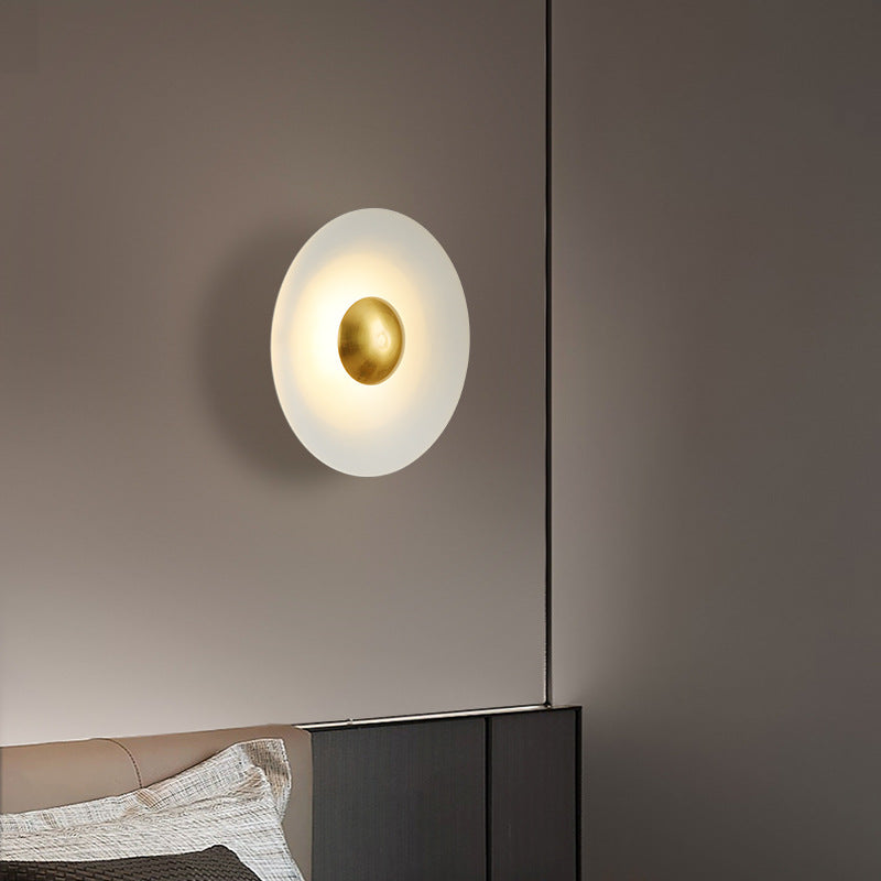 Morandi Minimalist Plate LED Indoor Wall Lamp Metal Hotel Bedroom