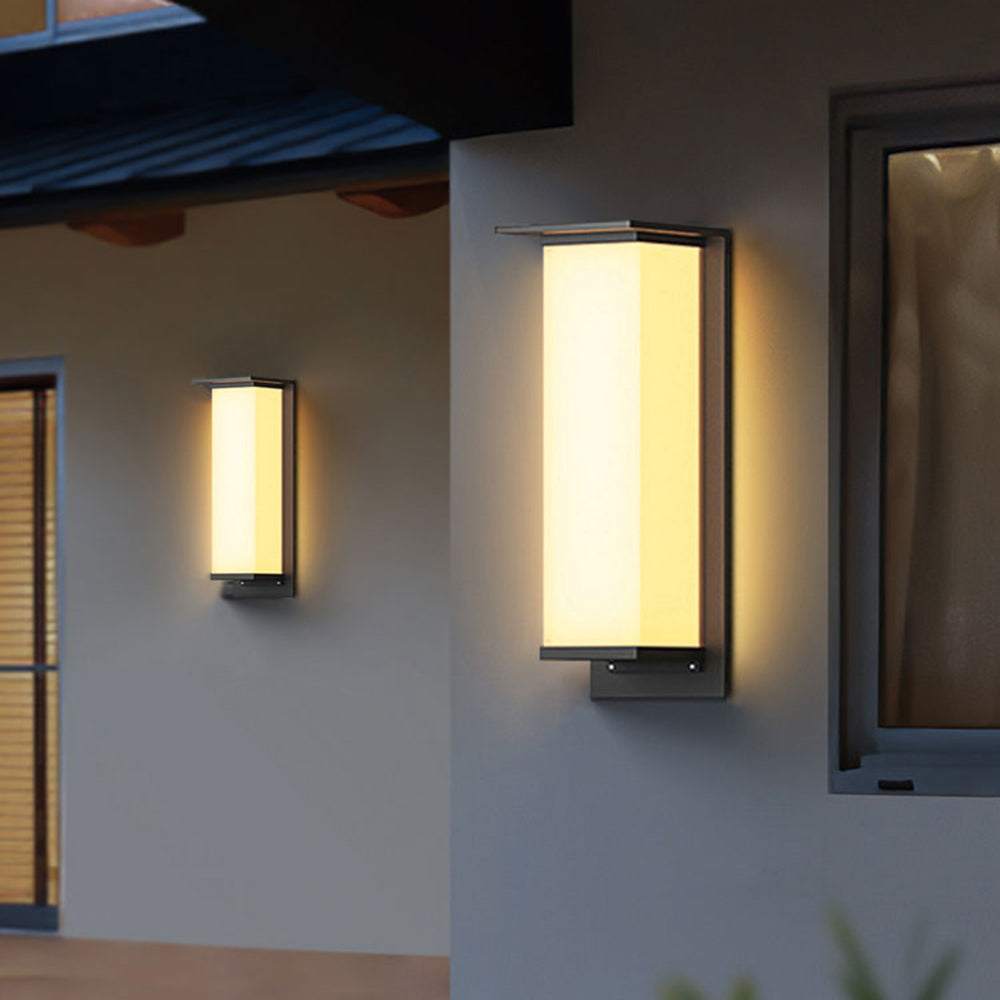 Orr Moden Solar Rectangular Metal/Acrylic Outdoor Wall Lamp, White/Black