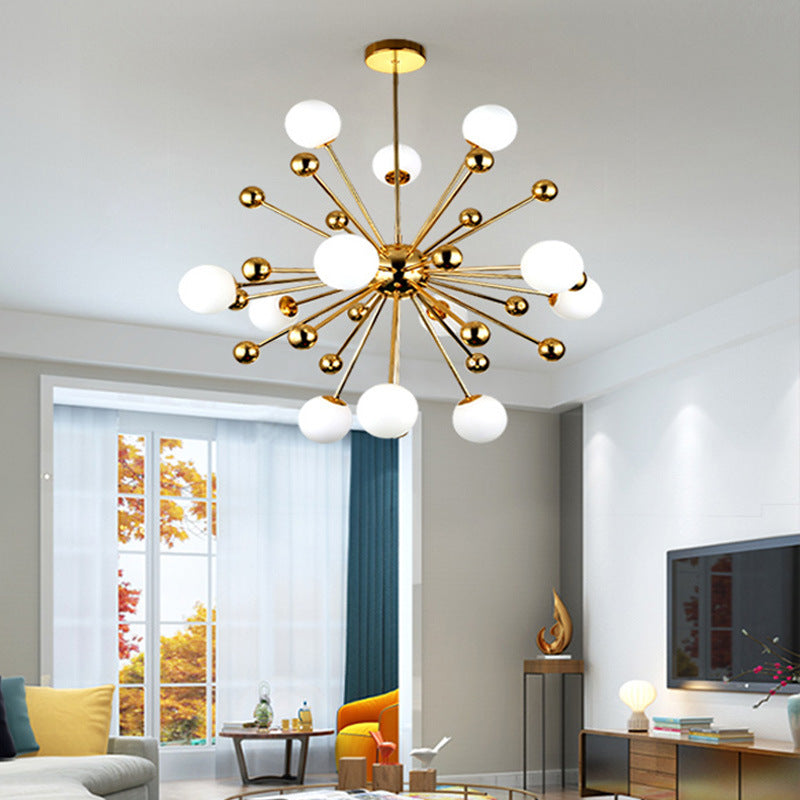 Alessio Modern LED Chandelier Gold Glass Living/Dining Room/Bedroom