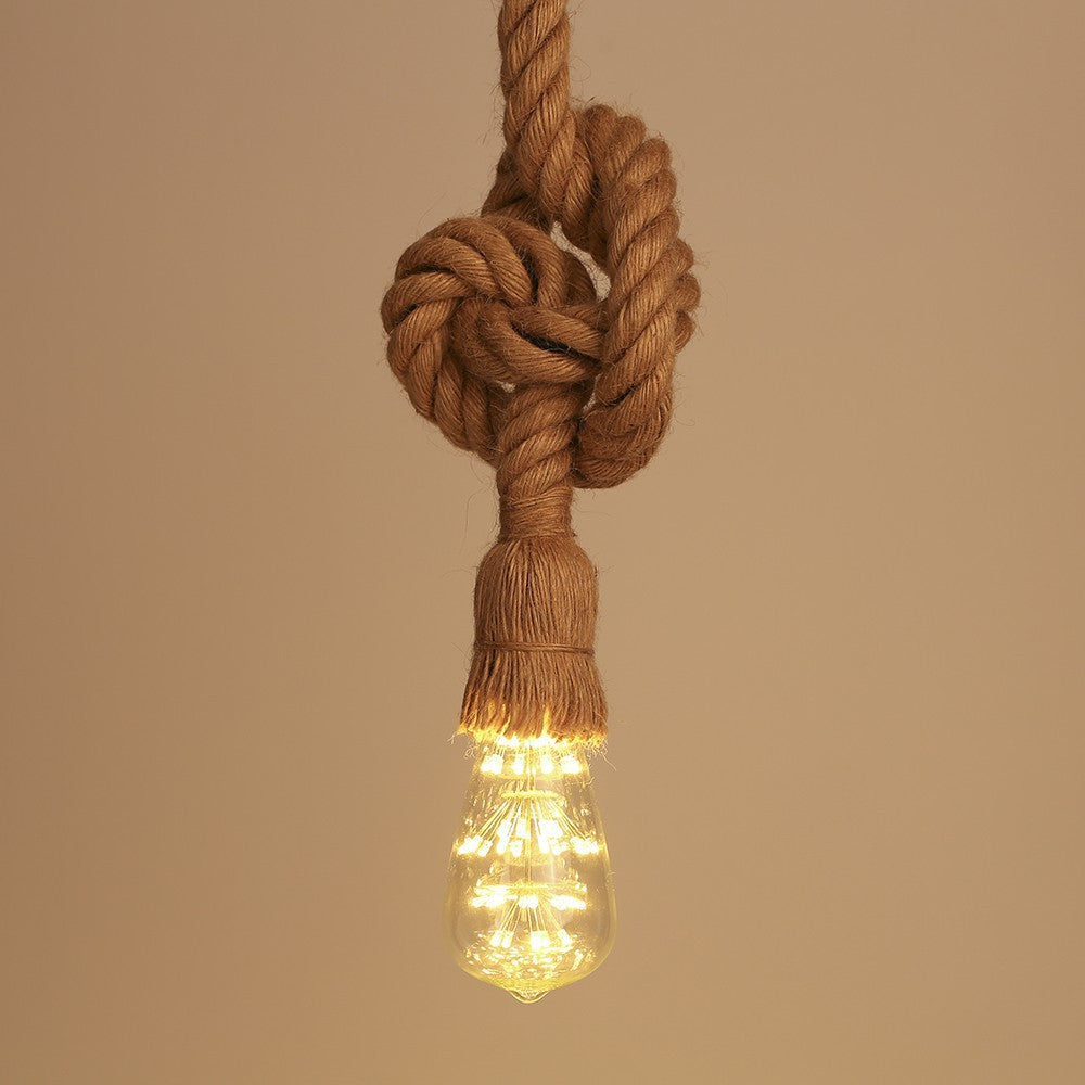 Alessio Retro Industrial LED Pendant Light Hemp Rope Cafe/Restaurant