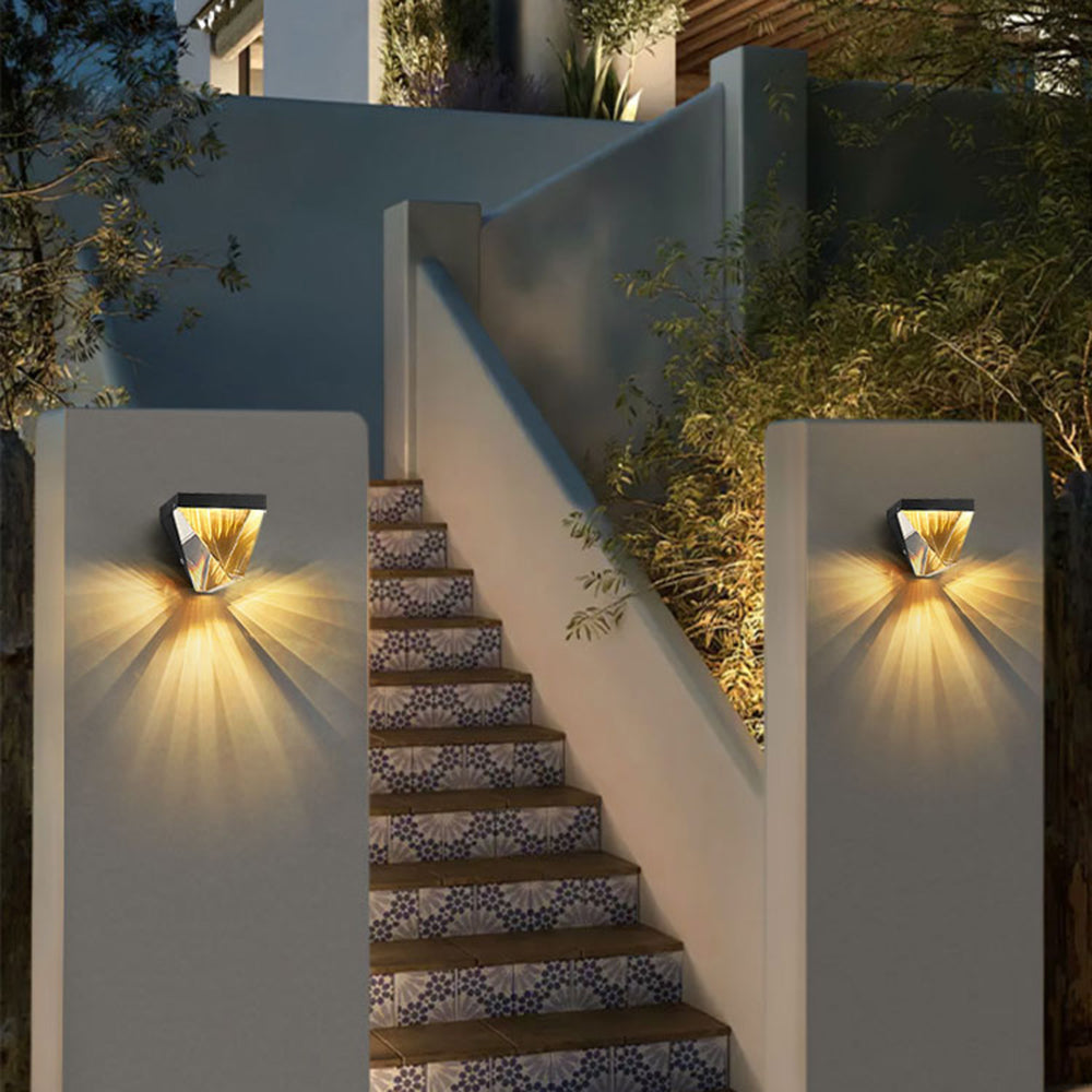 Orr Waterproof Diamond Shape Metal Crystal Outdoor Wall Lamp