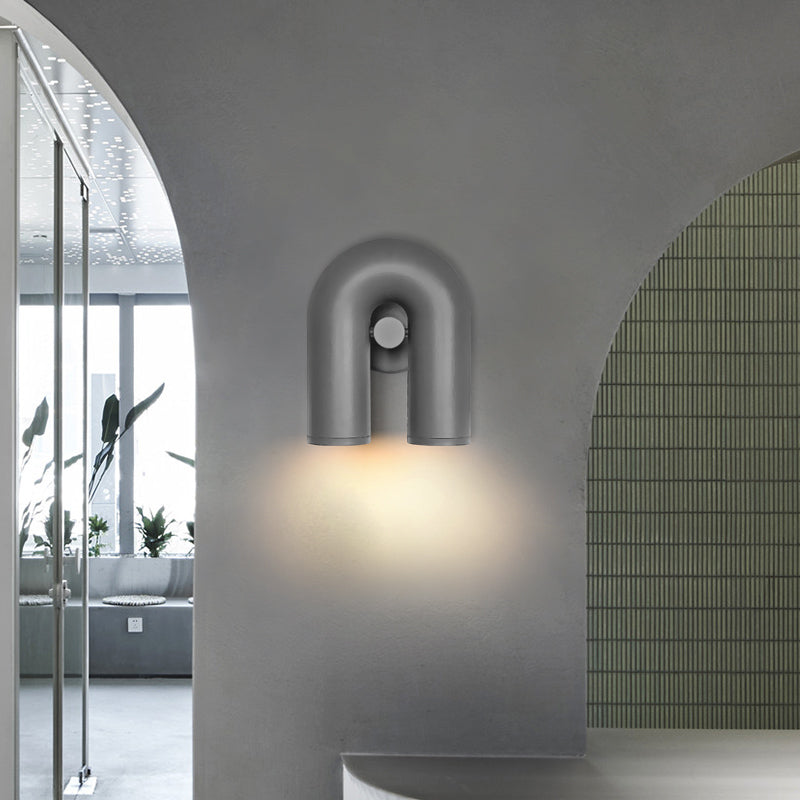 Felix Wall Lamp U-shaped Design LED Metal, Black/Blue/Gray/Red, Bedroom