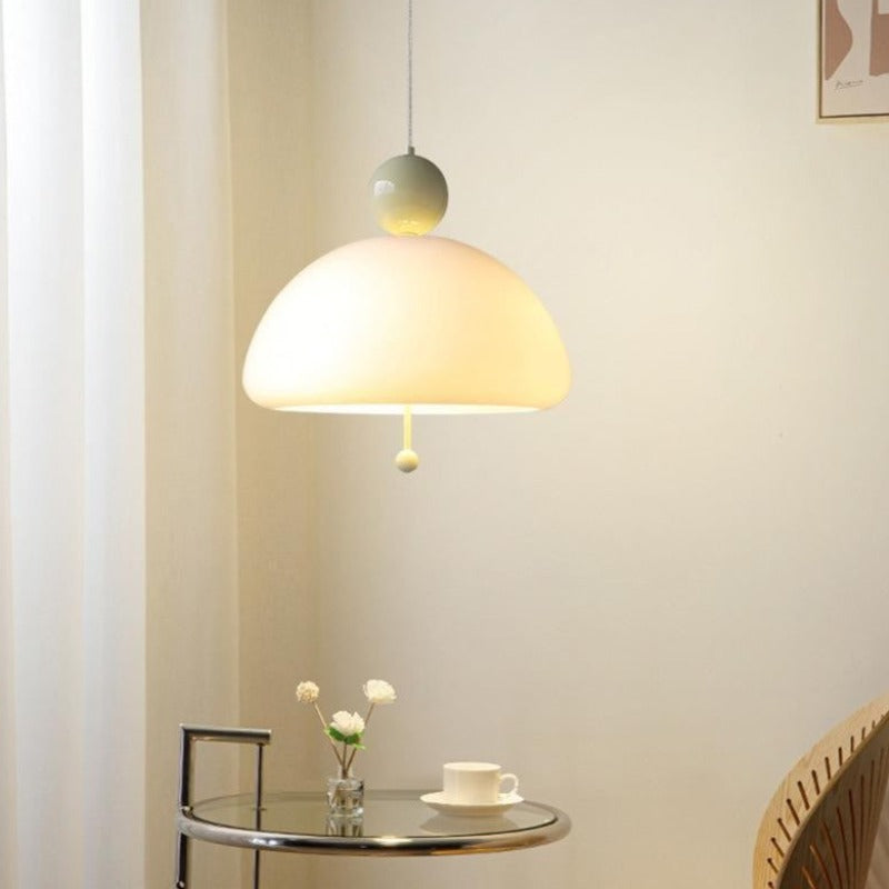 Morandi Modern Pendant Light White Metal Glass Bedroom/Hallway