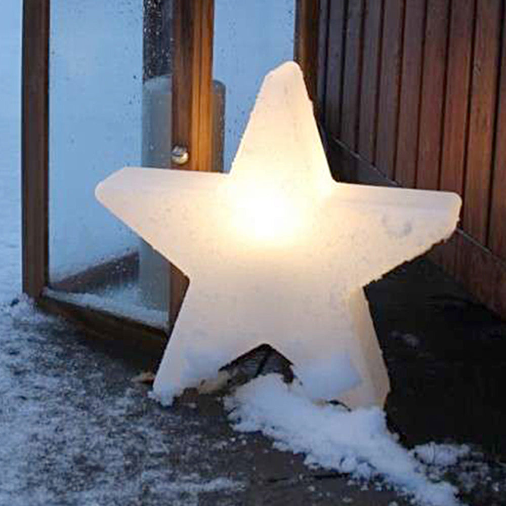 Minori Decorative Star Shaped Acrylic Outdoor Floor Lamp, White