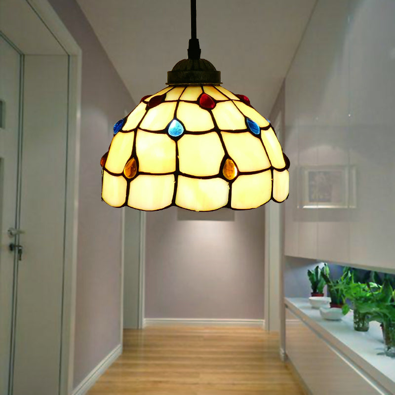 Alessio Tiffany Multicolor Bell Pendant Light