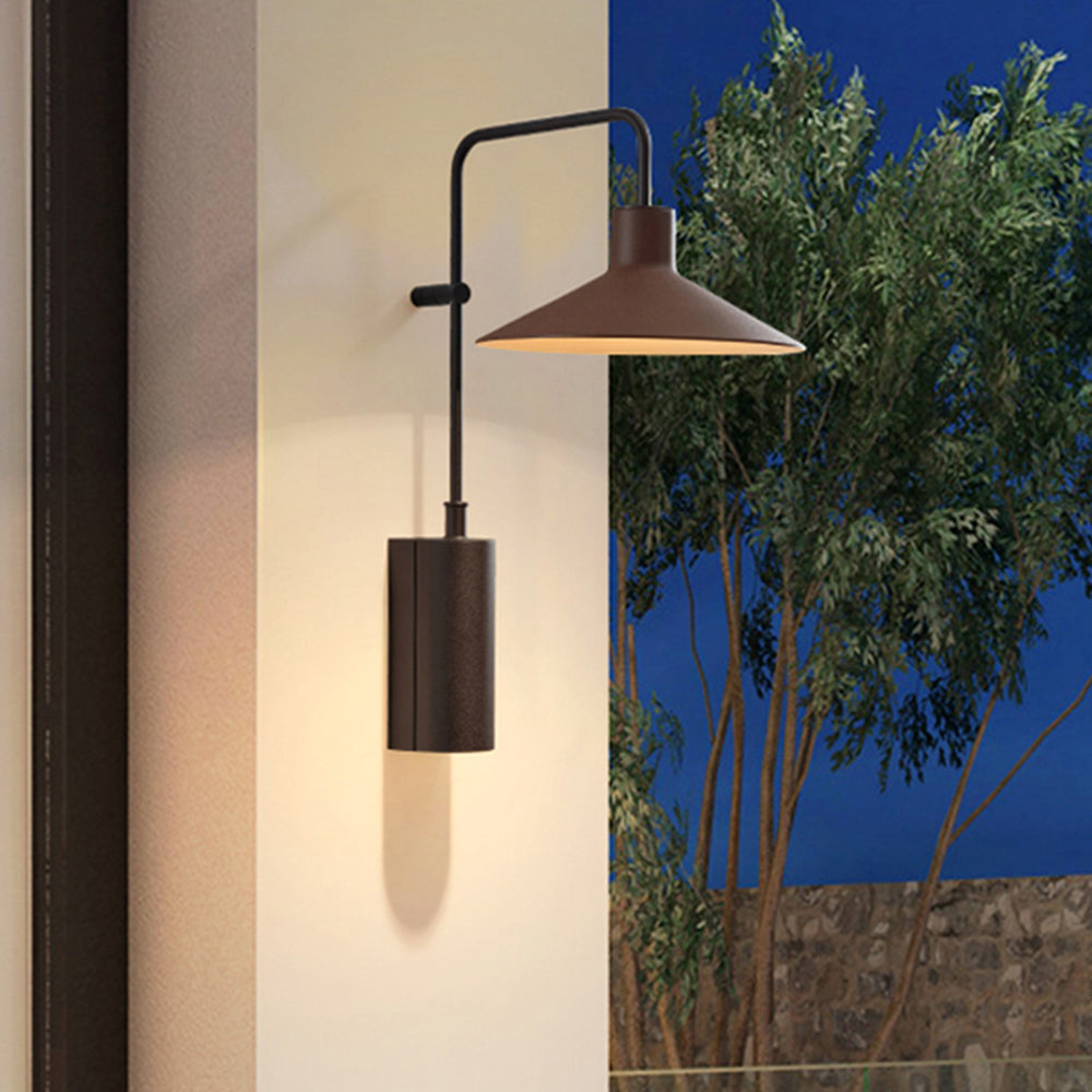 Carins Modern Minimalist Wide Cone Shape Metal Outdoor Waterproof Wall Lamp