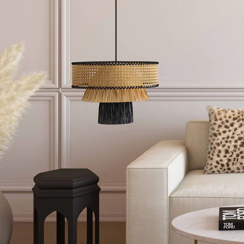 Ritta Modern LED Pendant Light Rattan Bedroom Living Room