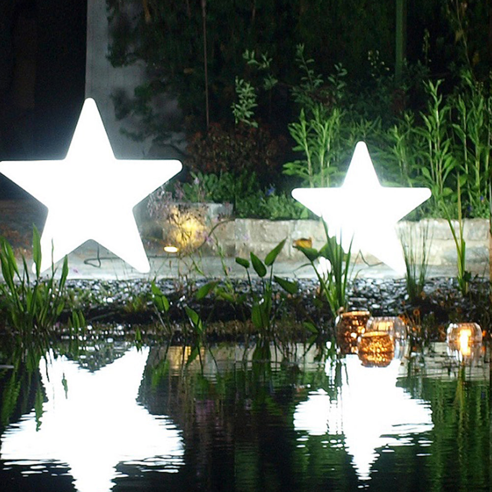 Minori Decorative Star Shaped Acrylic Outdoor Floor Lamp, White