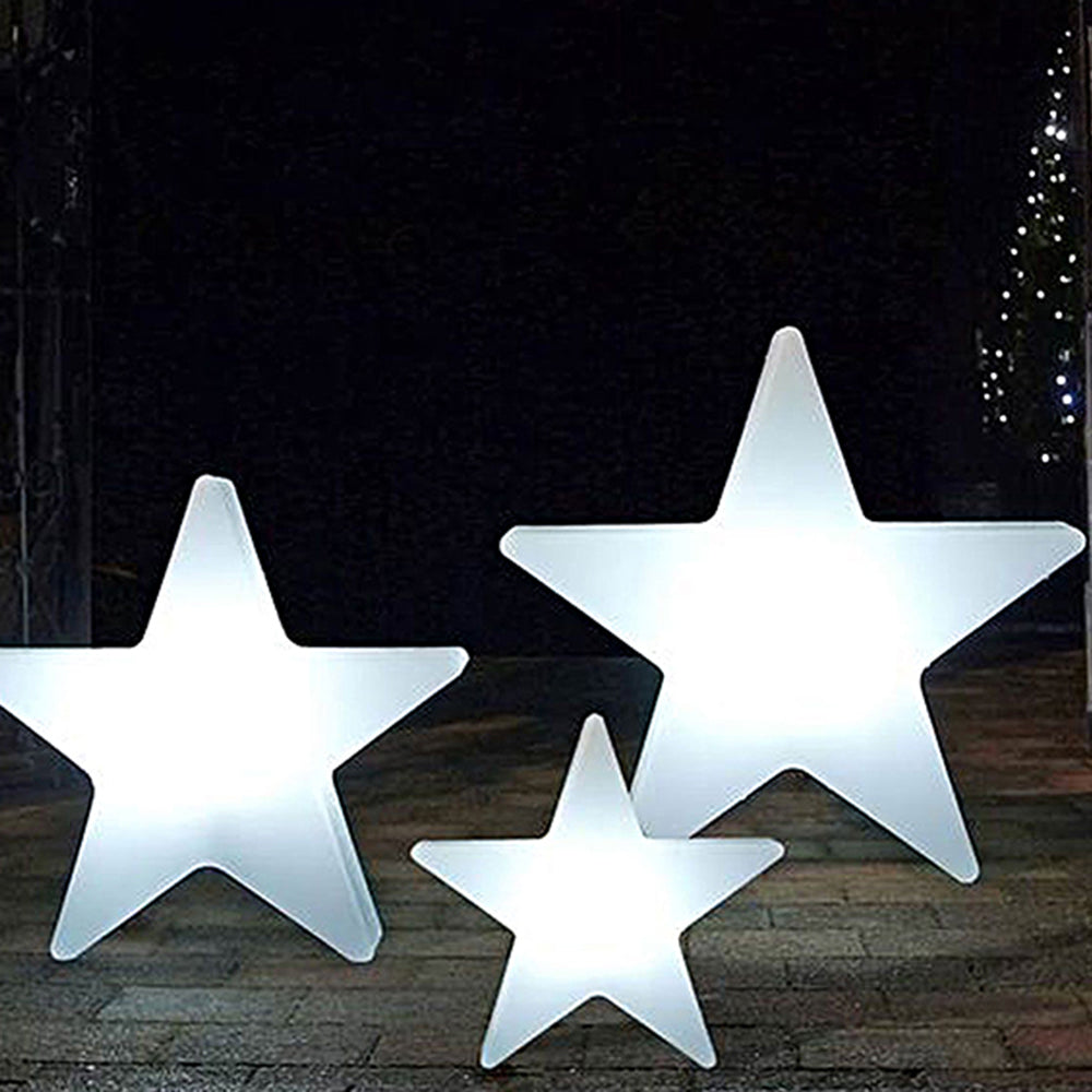Minori Decorative Star Shaped Acrylic Outdoor Floor Lamp, White