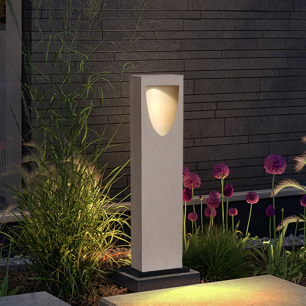 Pena Modern Stone Reflection Outdoor Path Light, Gray