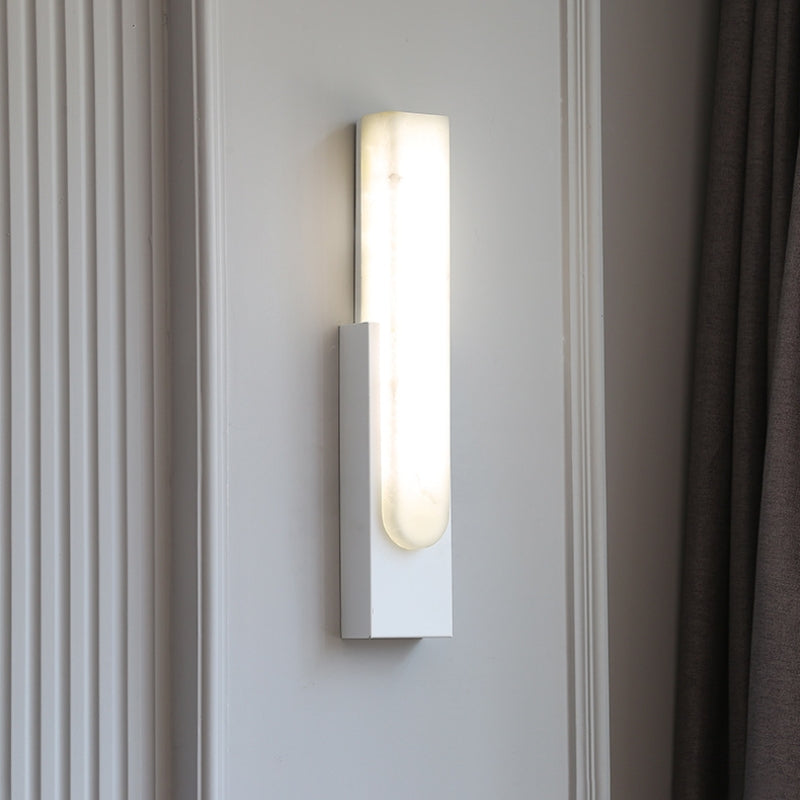 Chan Modern Rectangular Stone Metal Wall Lamp