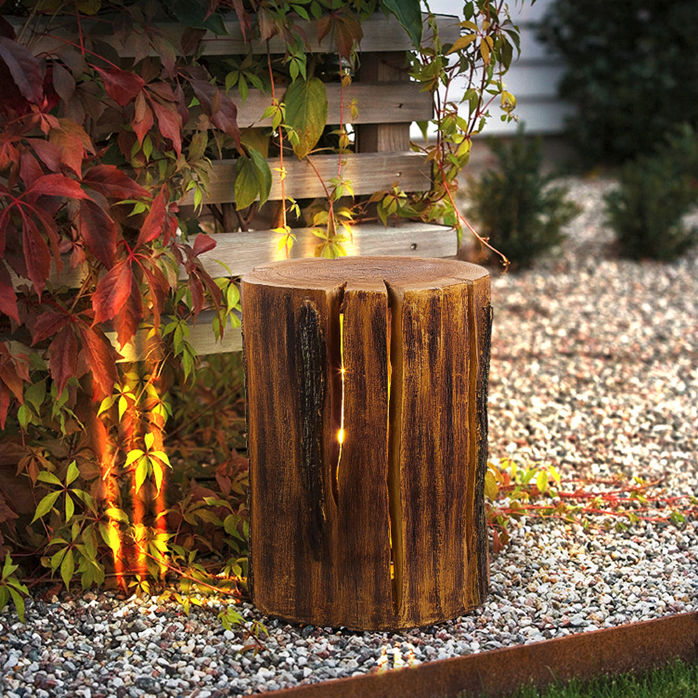 Orr Wooden Pile Outdoor Floor Lamp, 10.3"/13.5"/17.5"