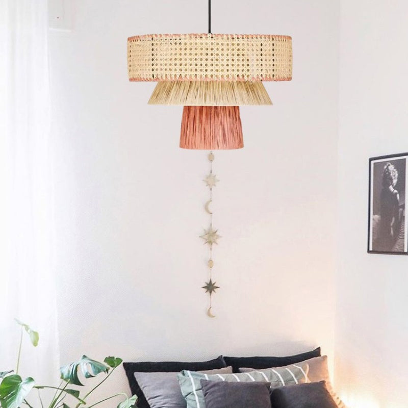 Ritta Modern LED Pendant Light Rattan Bedroom Living Room