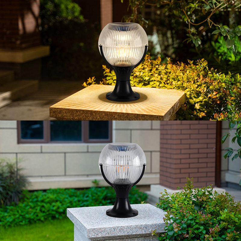 Hailie Modern Orb Acrylic Outdoor Lamp, Three Color Change