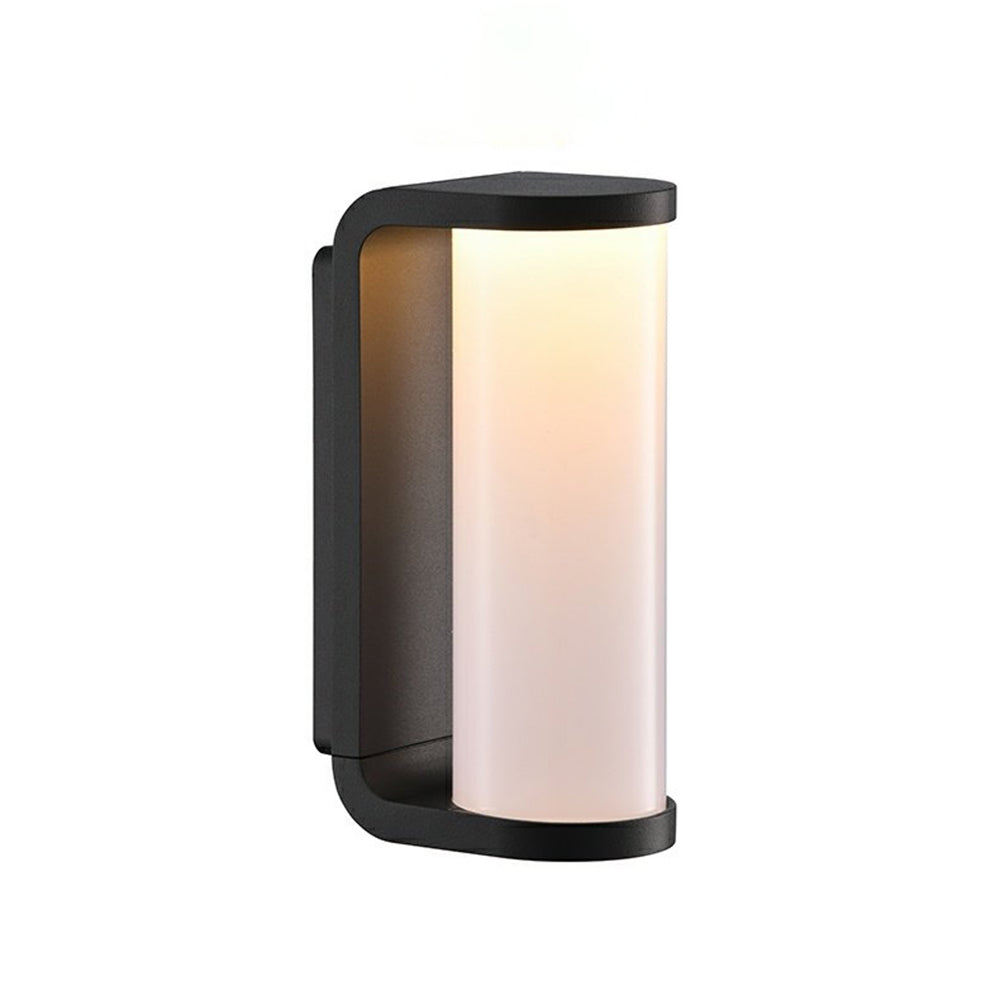 Orr Mondern Cylindrical Metal Outdoor Wall Lamp, Black