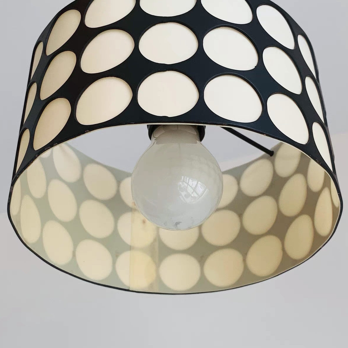 Hailie Retro Round LED Polka Dots Pendant Light Metal/Fabric Living Room
