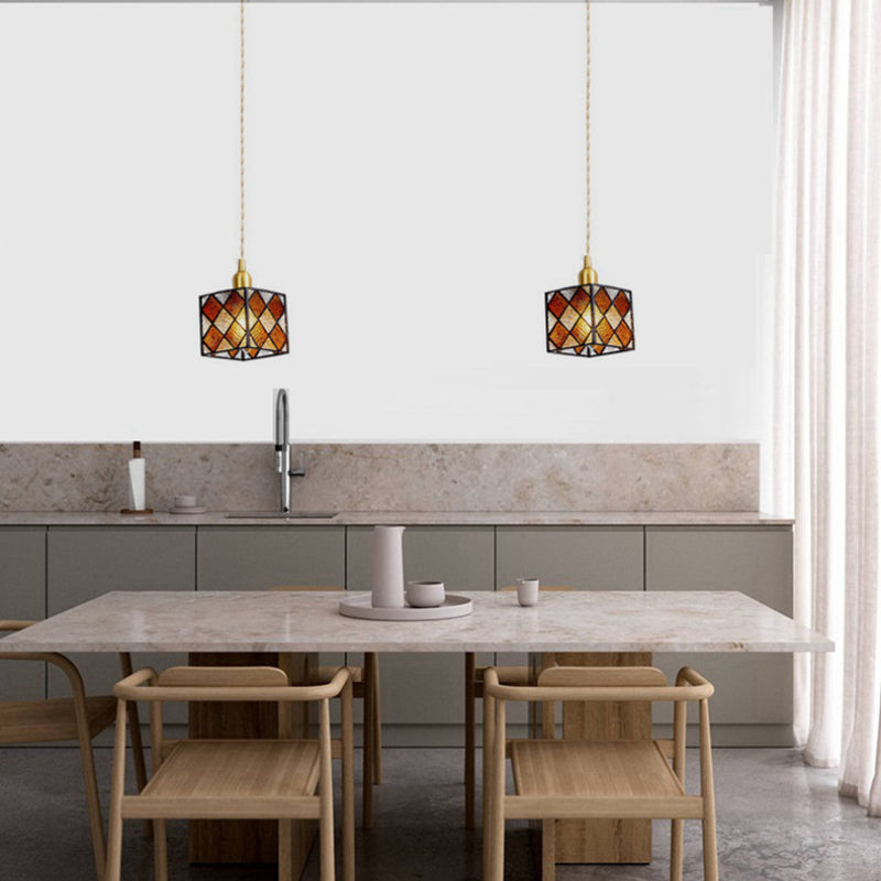 Hailie Retro LED Metal Glass Pendant Light Bedroom Dining Room