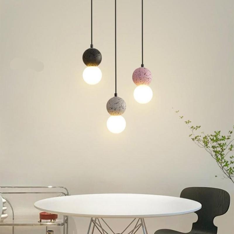 Valentina Single Globe Colorful Pendant Light, Dolomite, LED