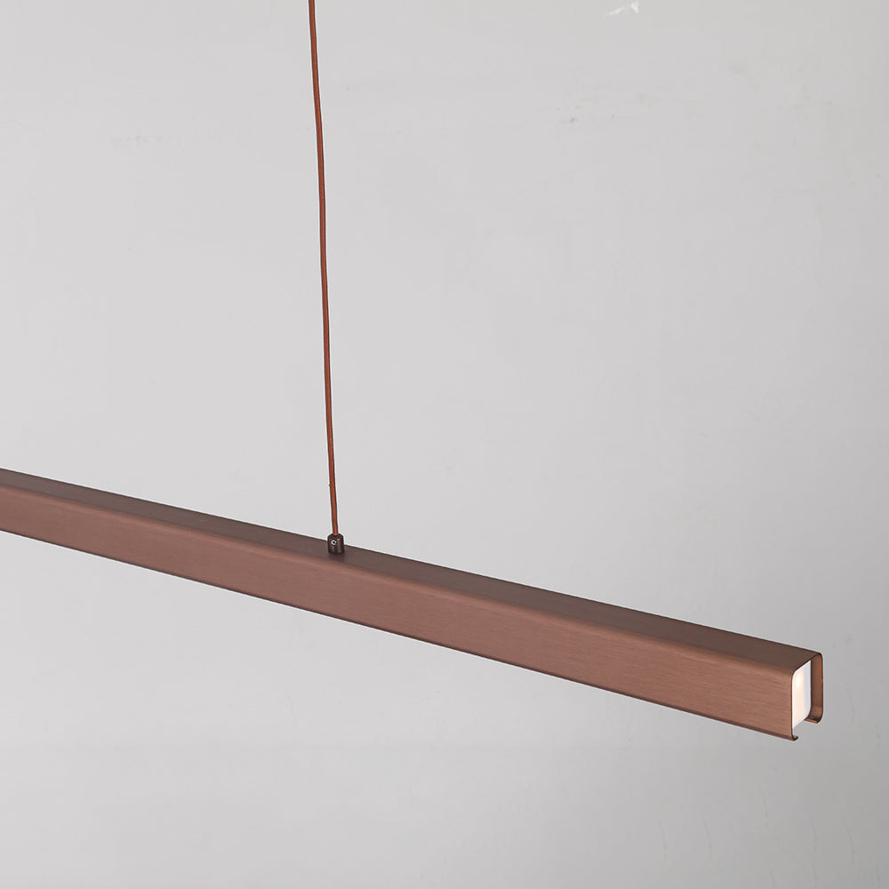 Edge Modern Linear Metal LED Pendant Light, Black/Brown